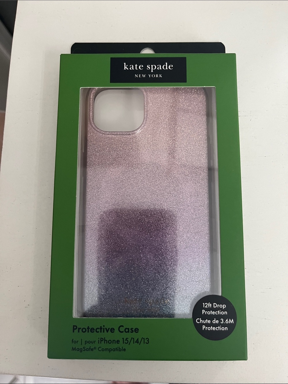 kate spade Glitter Ombre Protective iPhone Case - Pink to Purple